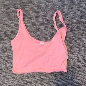 top shop pink cropped tank top. size: S